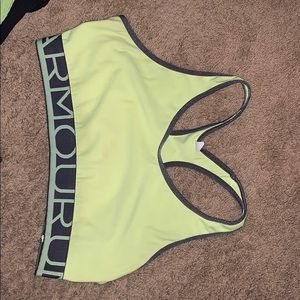 Under Armor neon yellow sports bra